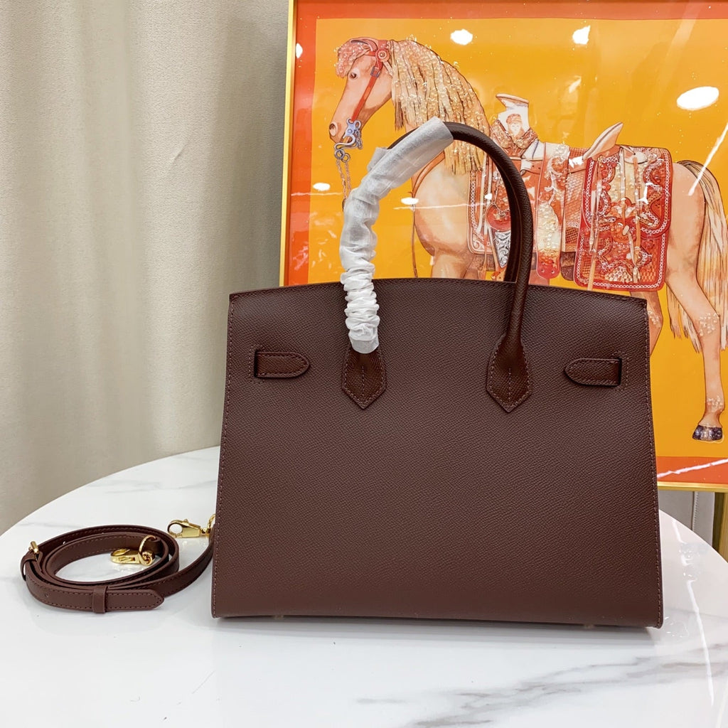 Birkin Style 25/30 Sellier in Chocolat Epsom Leather (Gold Hardware)