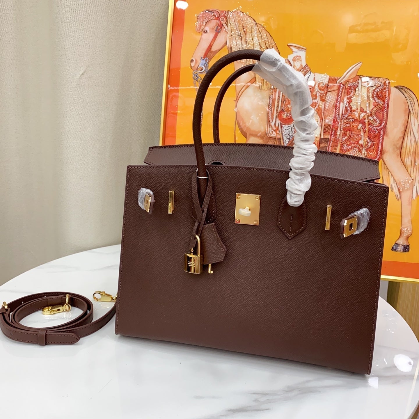 Birkin Style 25/30 Sellier in Chocolat Epsom Leather (Gold Hardware)