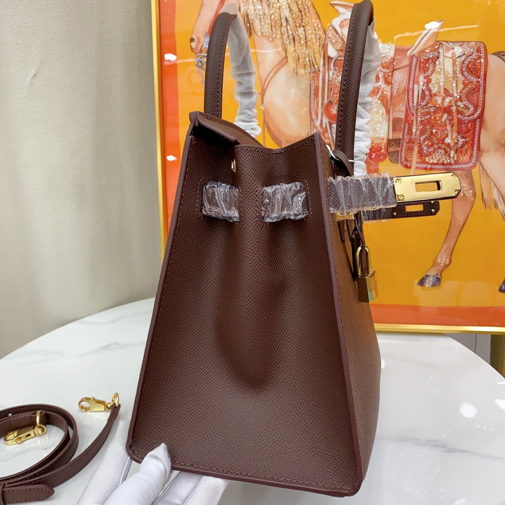 Birkin Style 25/30 Sellier in Chocolat Epsom Leather (Gold Hardware)