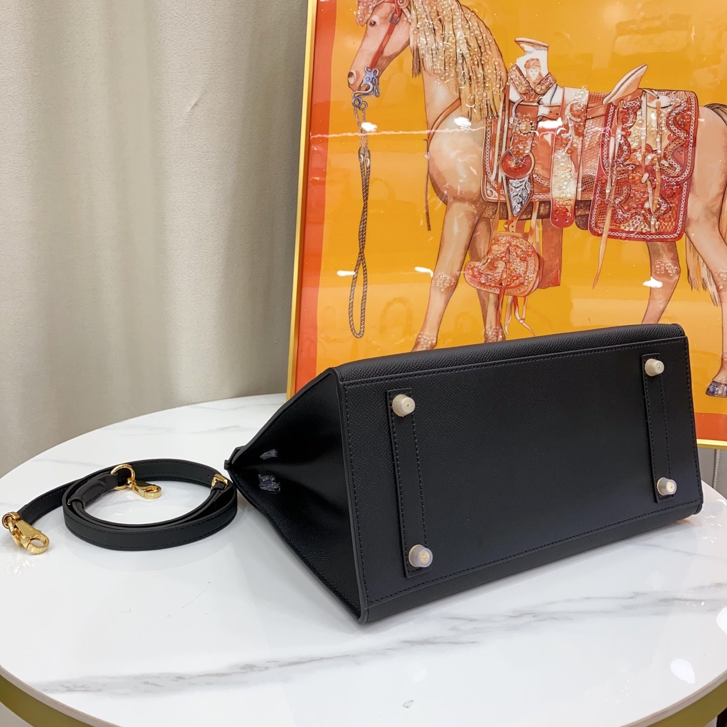 Birkin Style 25/30 Sellier in Noir Epsom Leather (Gold Hardware)