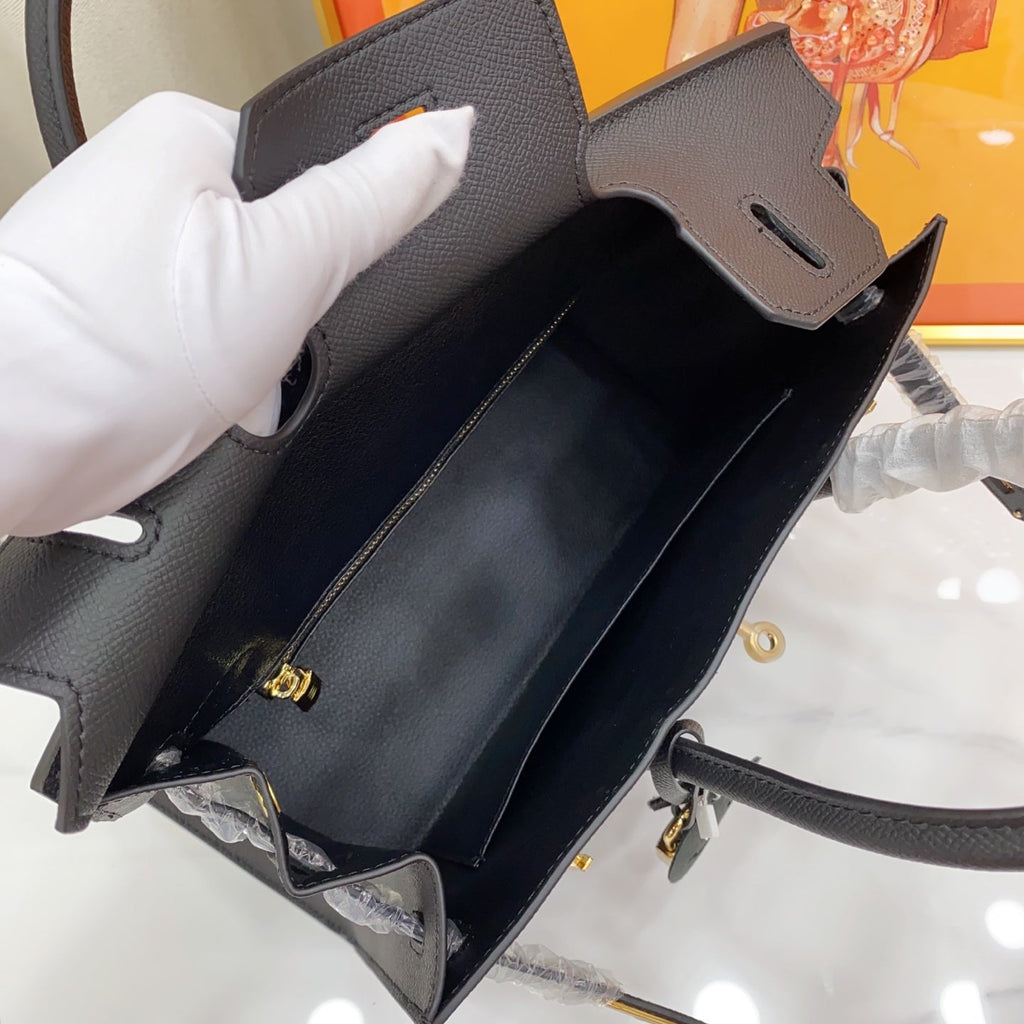 Birkin Style 25/30 Sellier in Noir Epsom Leather (Gold Hardware)