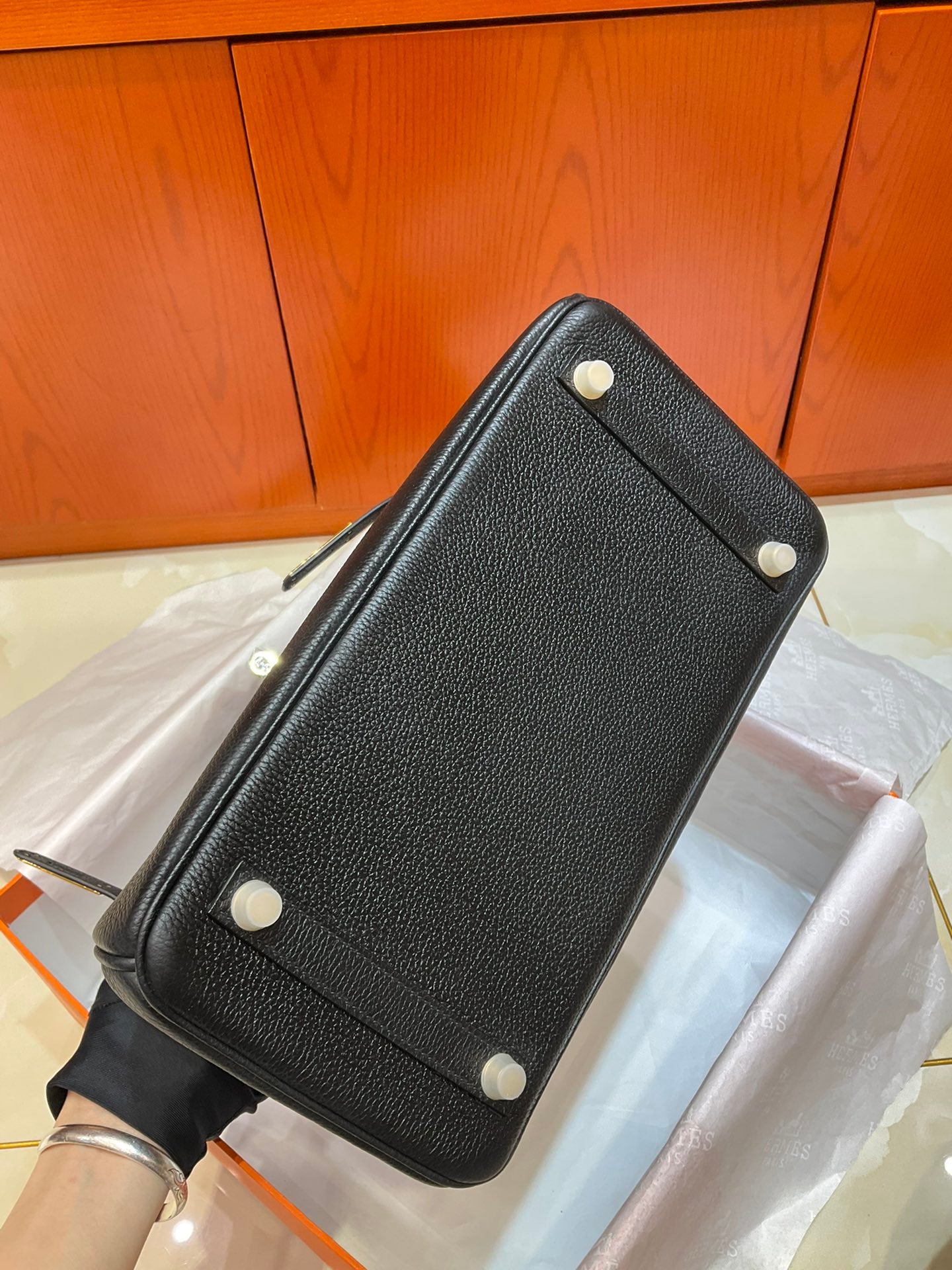 Birkin 30 Retourne in Noir Togo Leather (Gold Hardware)