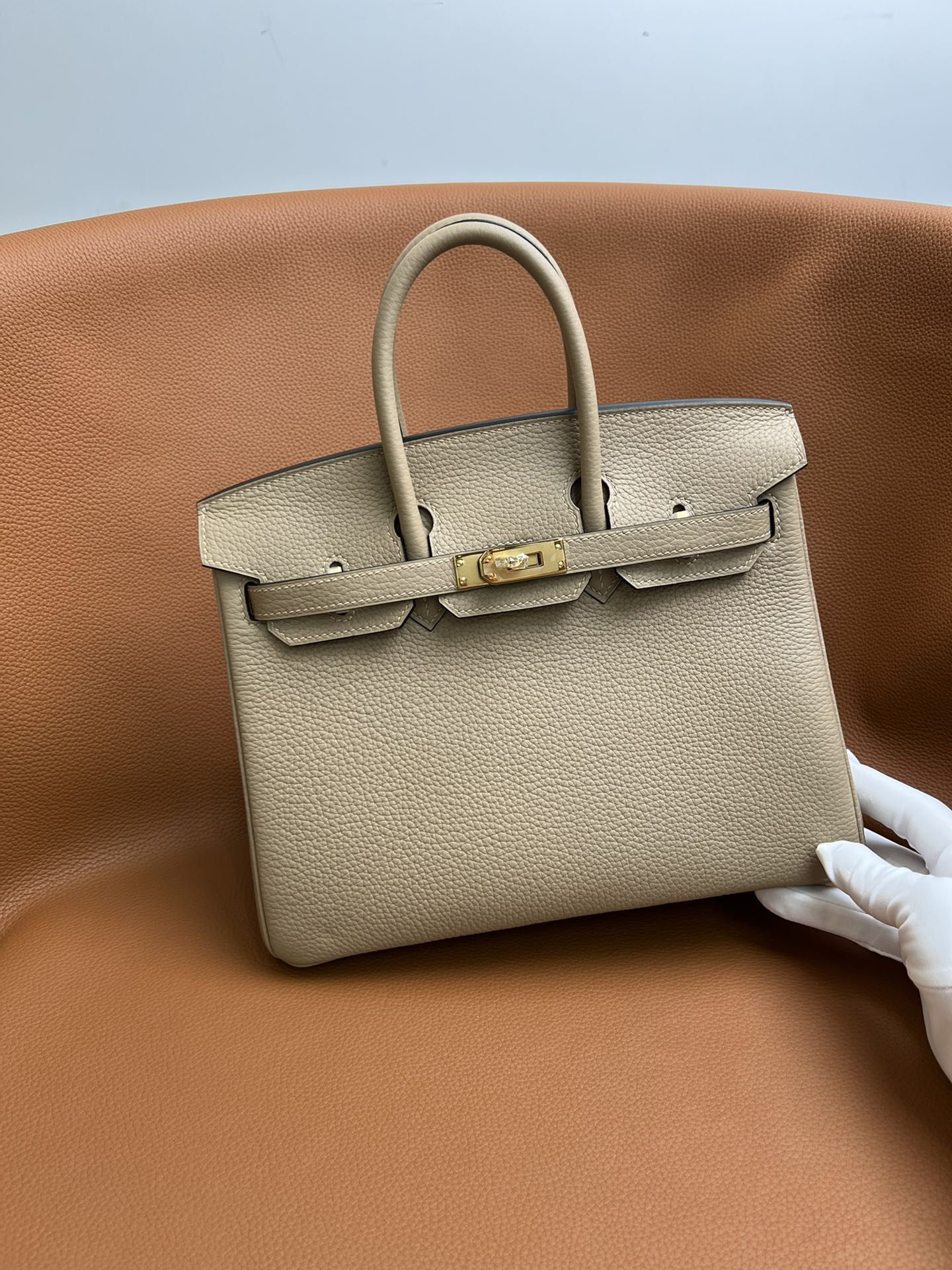 Birkin 25 Retourne in Trench Togo Leather (Gold Hardware)