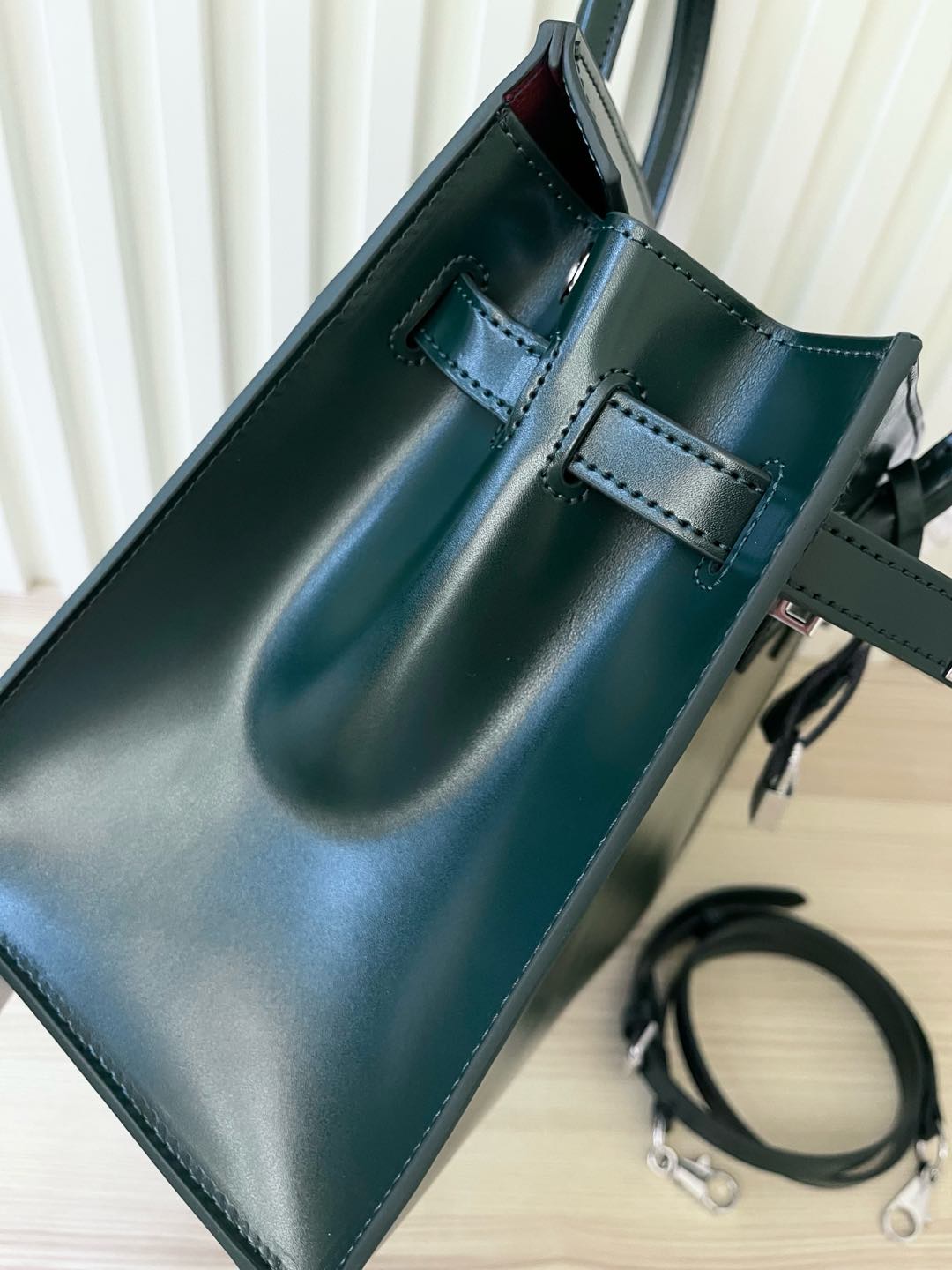 Birkin 30 Style Sellier in Vert Cypress Smooth Leather (Palladium Hardware)