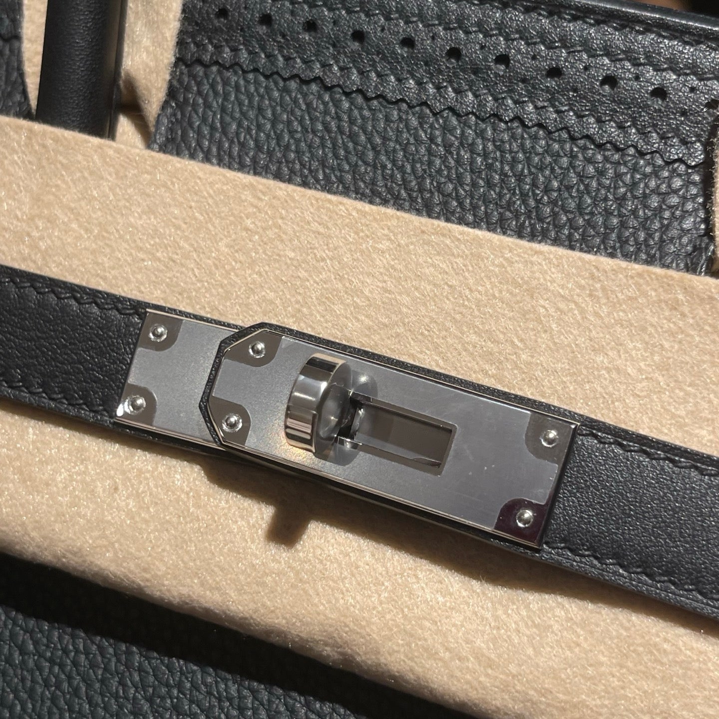 Birkin Ghillies 30 Total Black Leather Top-Handle Bag