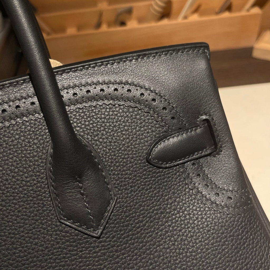 Birkin Ghillies 30 Total Black Leather Top-Handle Bag
