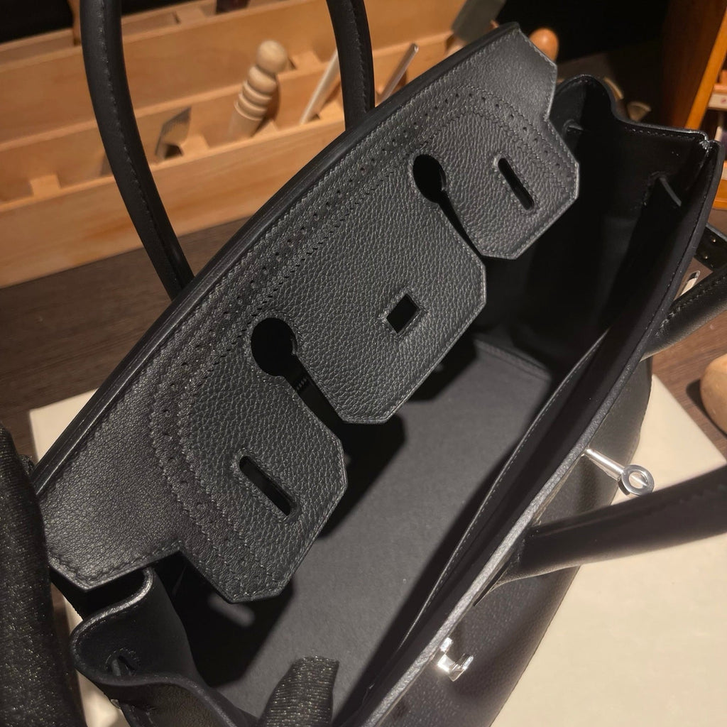 Birkin Ghillies 30 Total Black Leather Top-Handle Bag