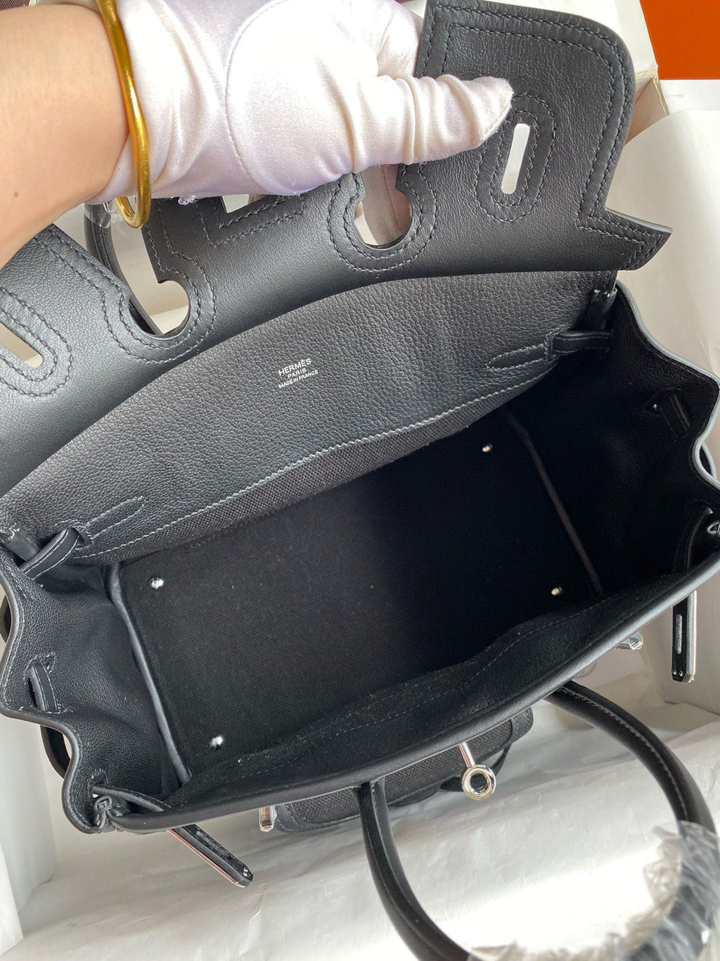 Birkin Cargo 25 All Black Swift Leather and Canvas Multi-Pocket Bag