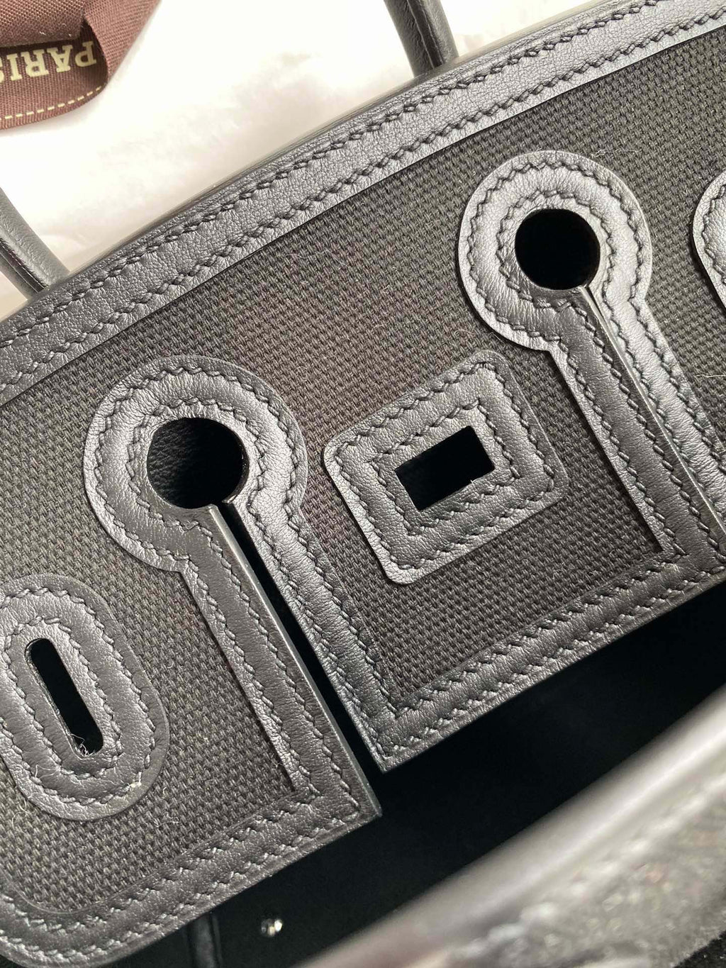 Birkin Cargo 25 All Black Swift Leather and Canvas Multi-Pocket Bag