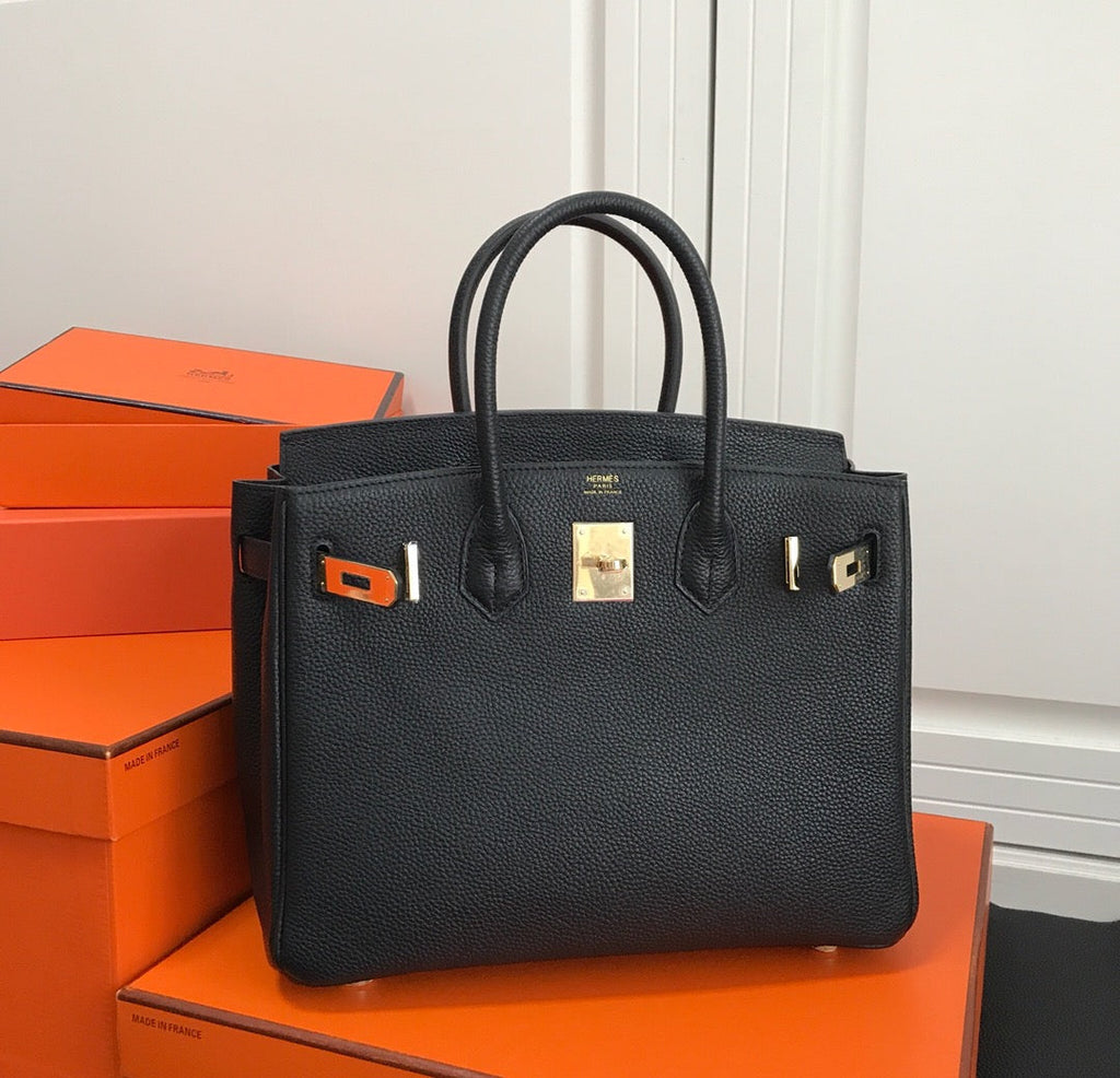 Birkin Retourne in Noir Togo Leather with Contrast Interior (Gold Hardware)