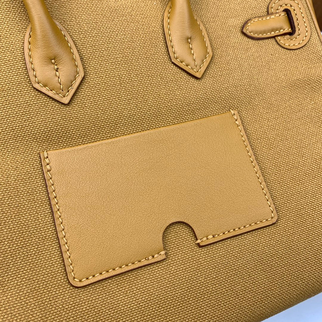 Birkin Cargo 25 in Sesame Toile Goéland and Swift Leather (Palladium Hardware)