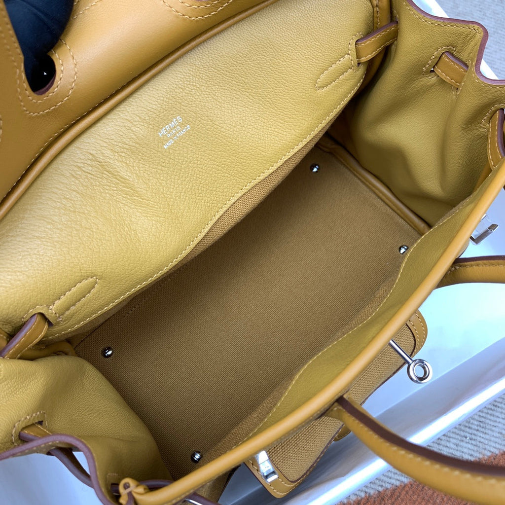 Birkin Cargo 25 in Sesame Toile Goéland and Swift Leather (Palladium Hardware)