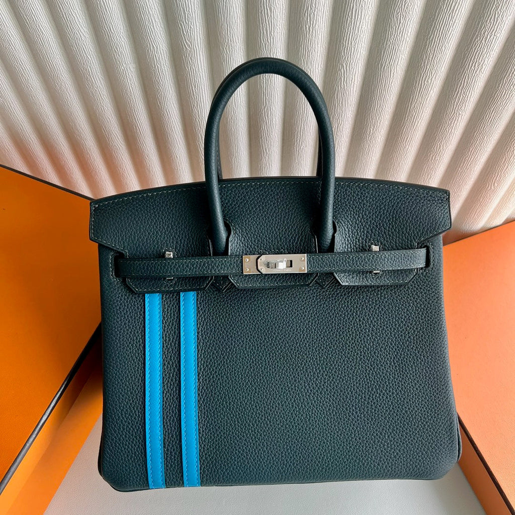 Mini Birkin 25cm Officier Edition in Cypress Green Togo & Swift Calfskin