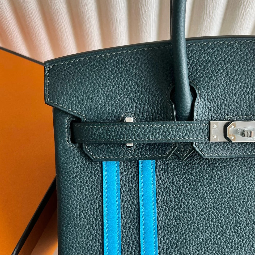 Mini Birkin 25cm Officier Edition in Cypress Green Togo & Swift Calfskin
