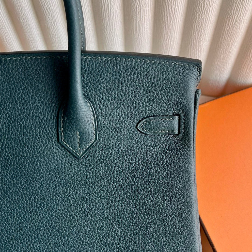 Mini Birkin 25cm Officier Edition in Cypress Green Togo & Swift Calfskin