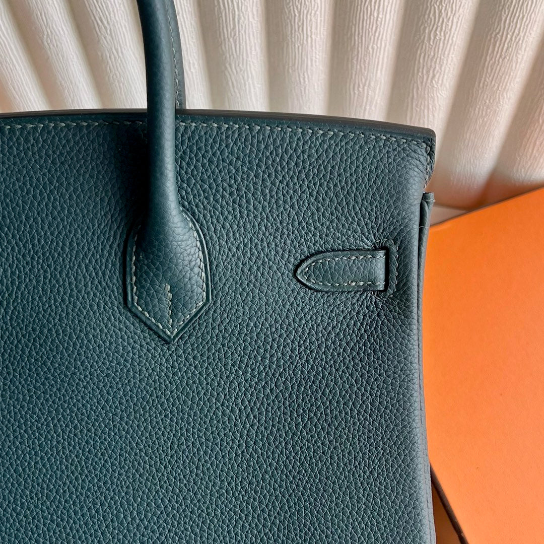 Mini Birkin 25cm Officier Edition in Cypress Green Togo & Swift Calfskin