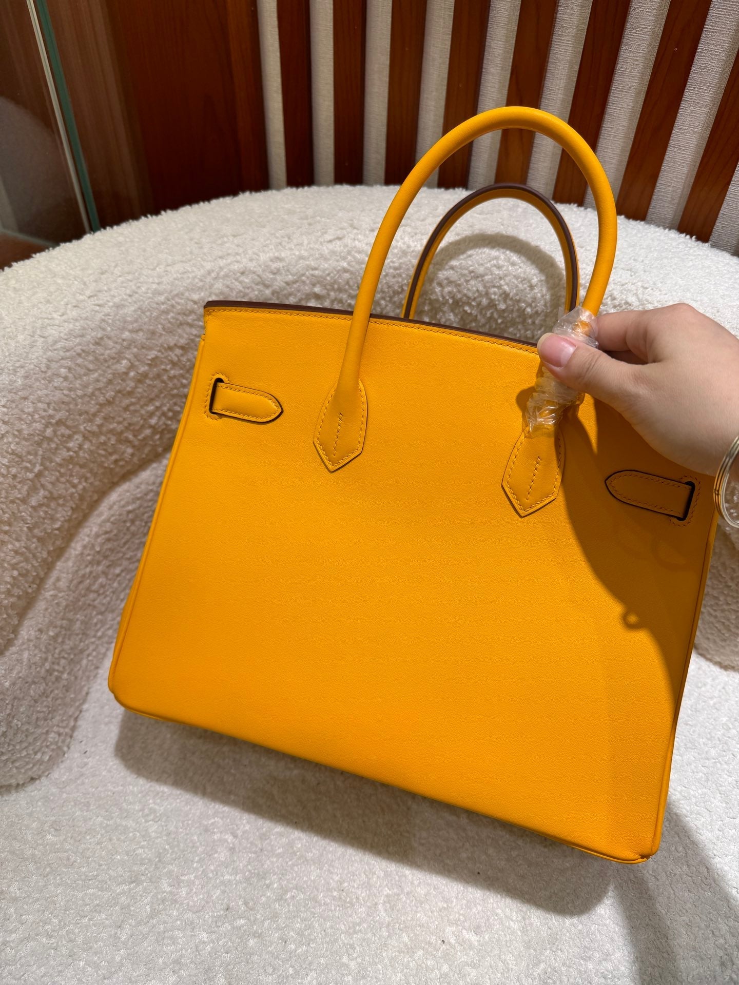 Birkin 30cm HSS Edition in Amber Yellow with Rainbow Swift Fringe