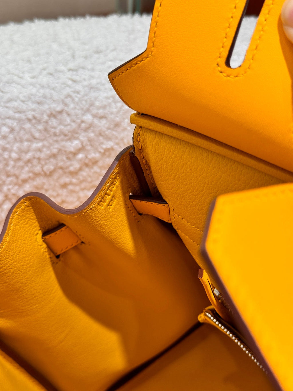 Birkin 30cm HSS Edition in Amber Yellow with Rainbow Swift Fringe
