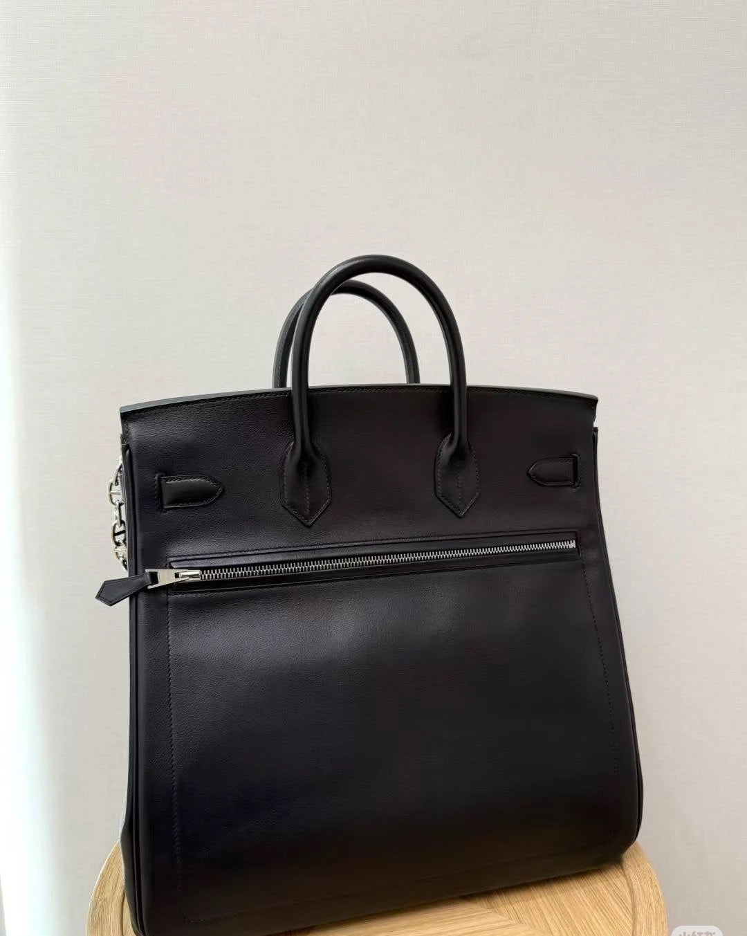 Birkin 40 Rock Sellier in Noir Swift Leather (Palladium Hardware)