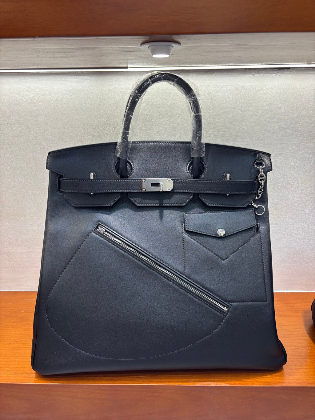 Birkin 40 Rock Sellier in Noir Swift Leather (Palladium Hardware)