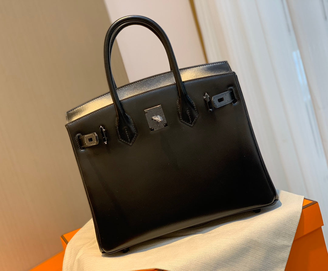 Rare Limited Edition Birkin 30cm So Black Total Matte-Hardware Luxury Tote