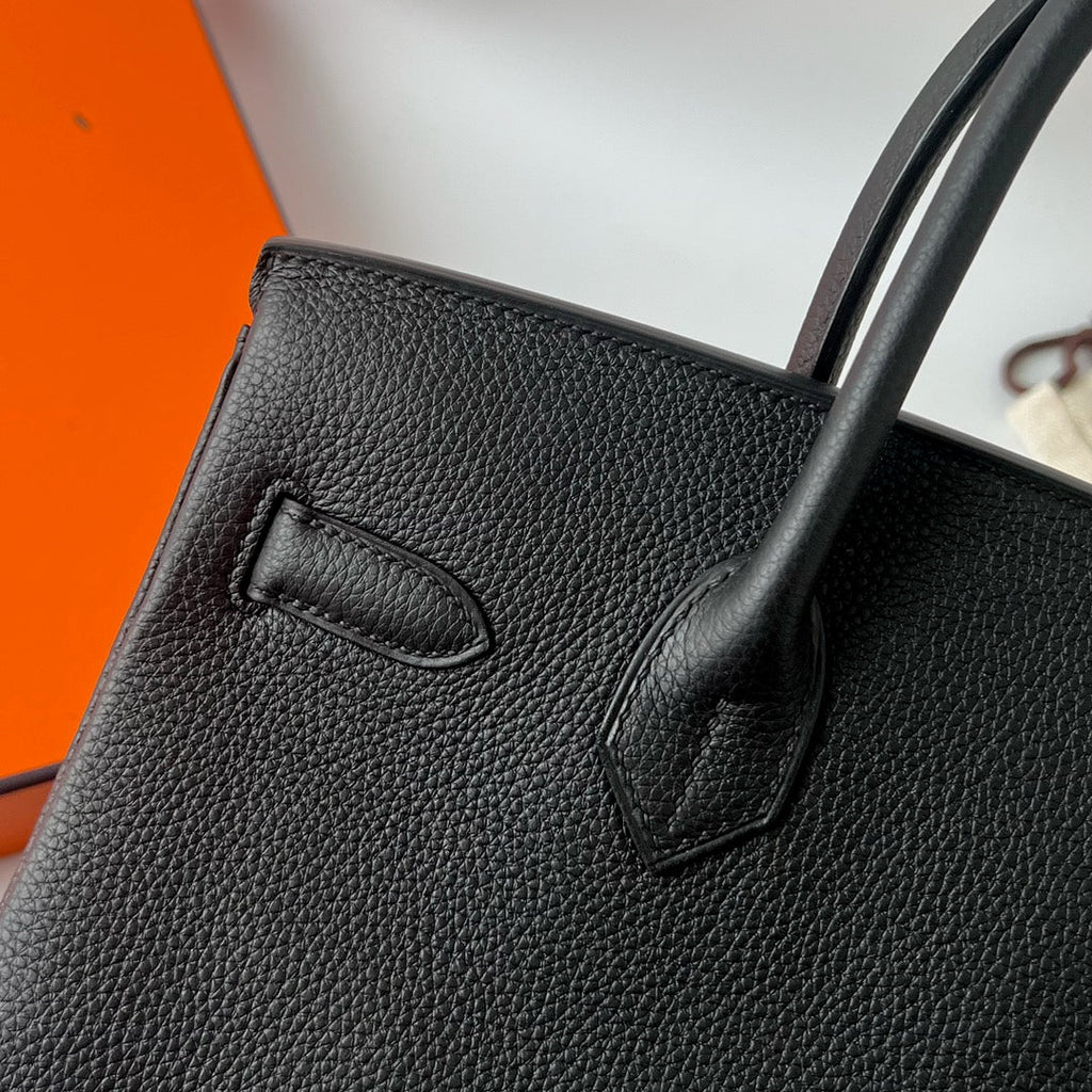 Birkin 40 Retourne in Noir Togo Leather (Palladium Hardware)