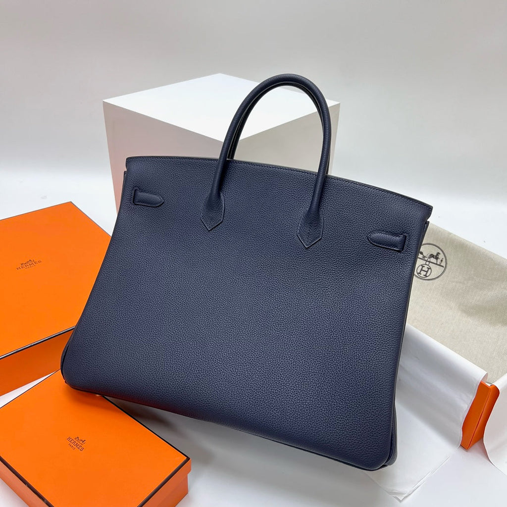 Birkin 30 Retourne in Etoupe Suede Grizzly with White Stitching (Gold Hardware)