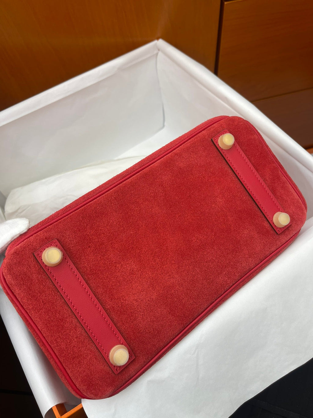 Rare Runaway Birkin 25cm Grizzly Rouge Casaque Suede Luxury Tote