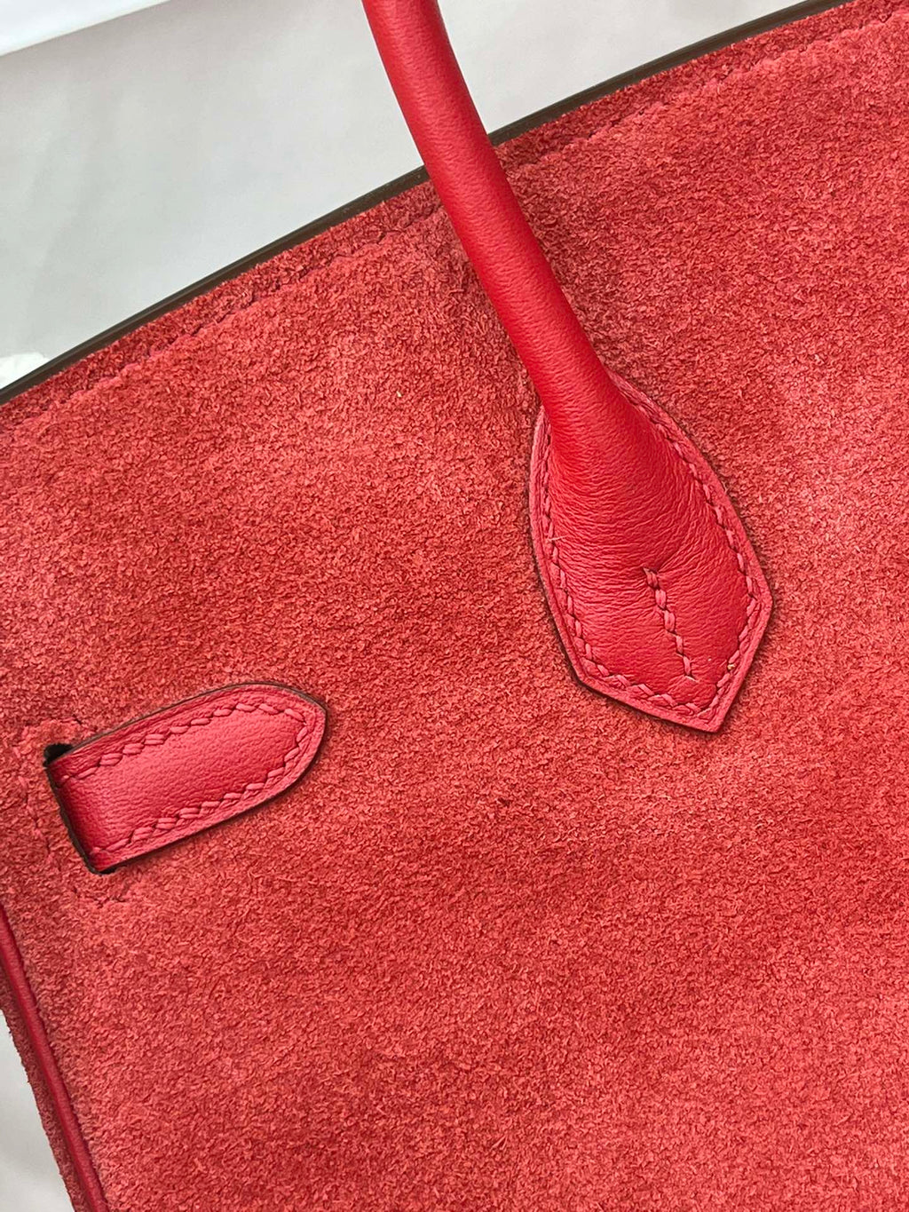 Rare Runaway Birkin 25cm Grizzly Rouge Casaque Suede Luxury Tote