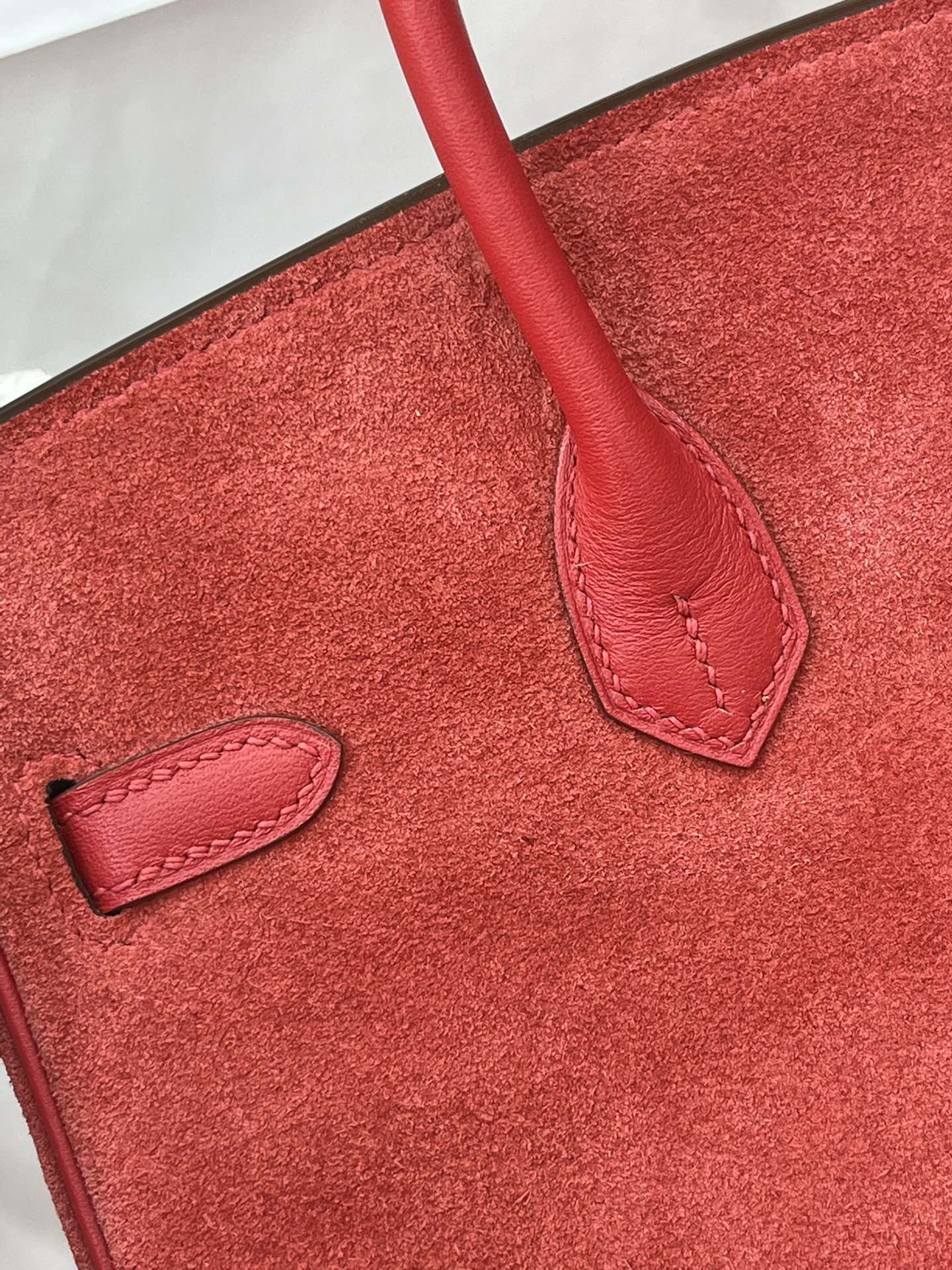 Rare Runaway Birkin 25cm Grizzly Rouge Casaque Suede Luxury Tote