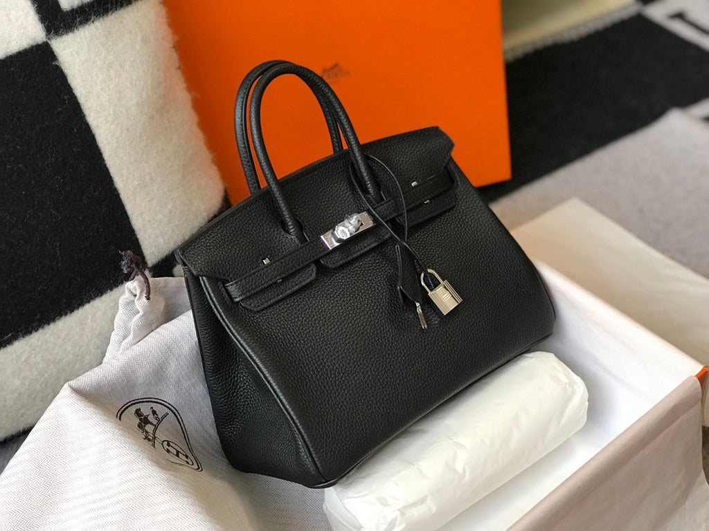 Birkin Retourne in Noir Togo Leather with Contrast Interior (Palladium Hardware)