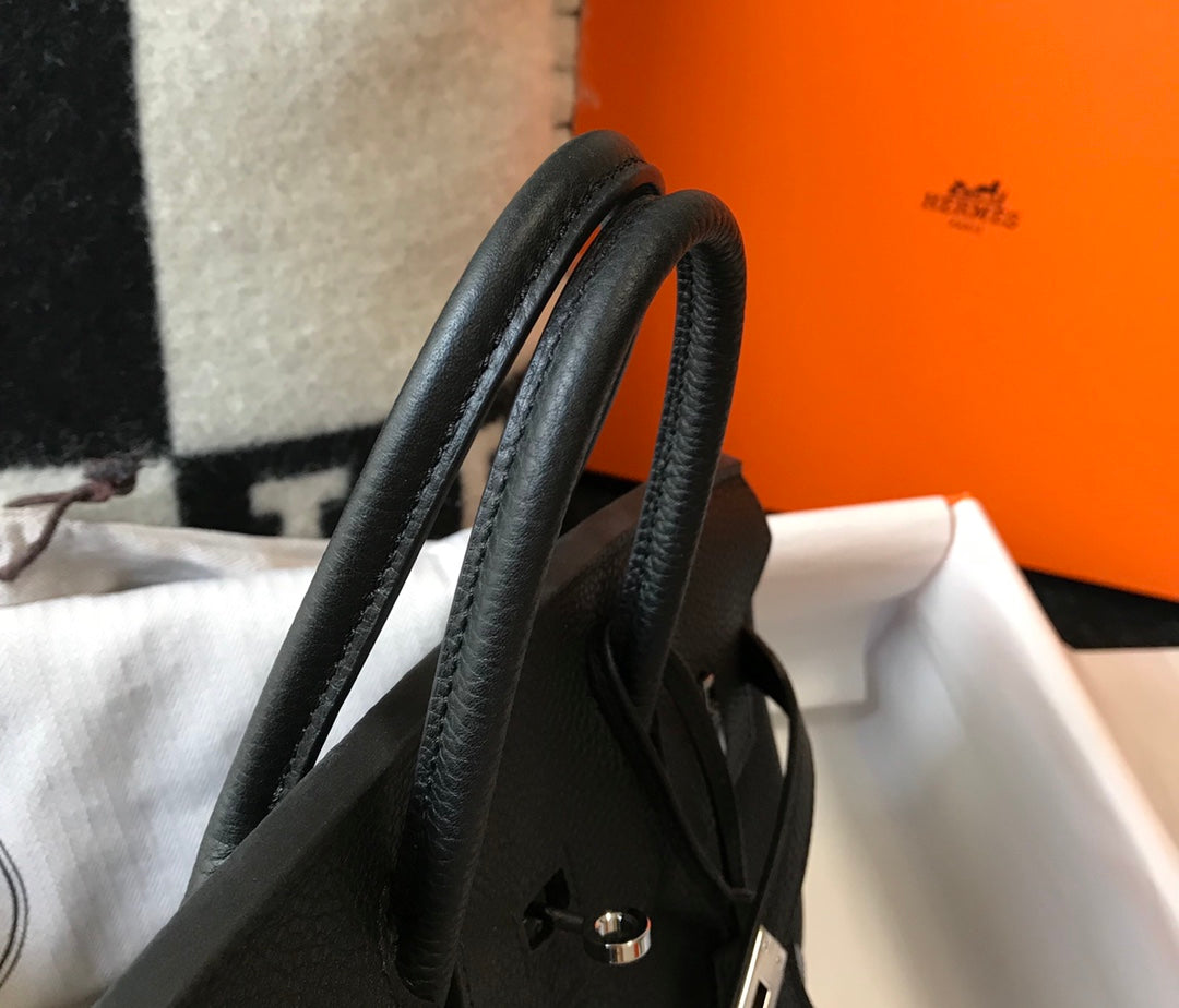 Birkin Retourne in Noir Togo Leather with Contrast Interior (Palladium Hardware)