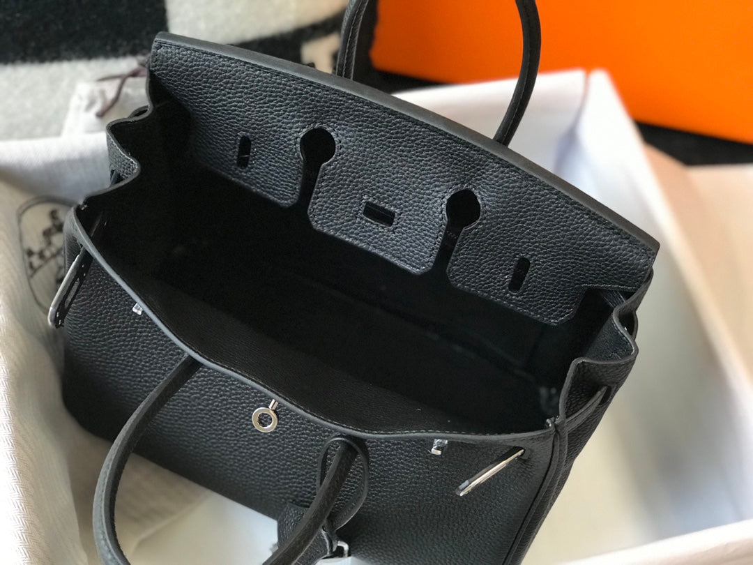 Birkin Retourne in Noir Togo Leather with Contrast Interior (Palladium Hardware)