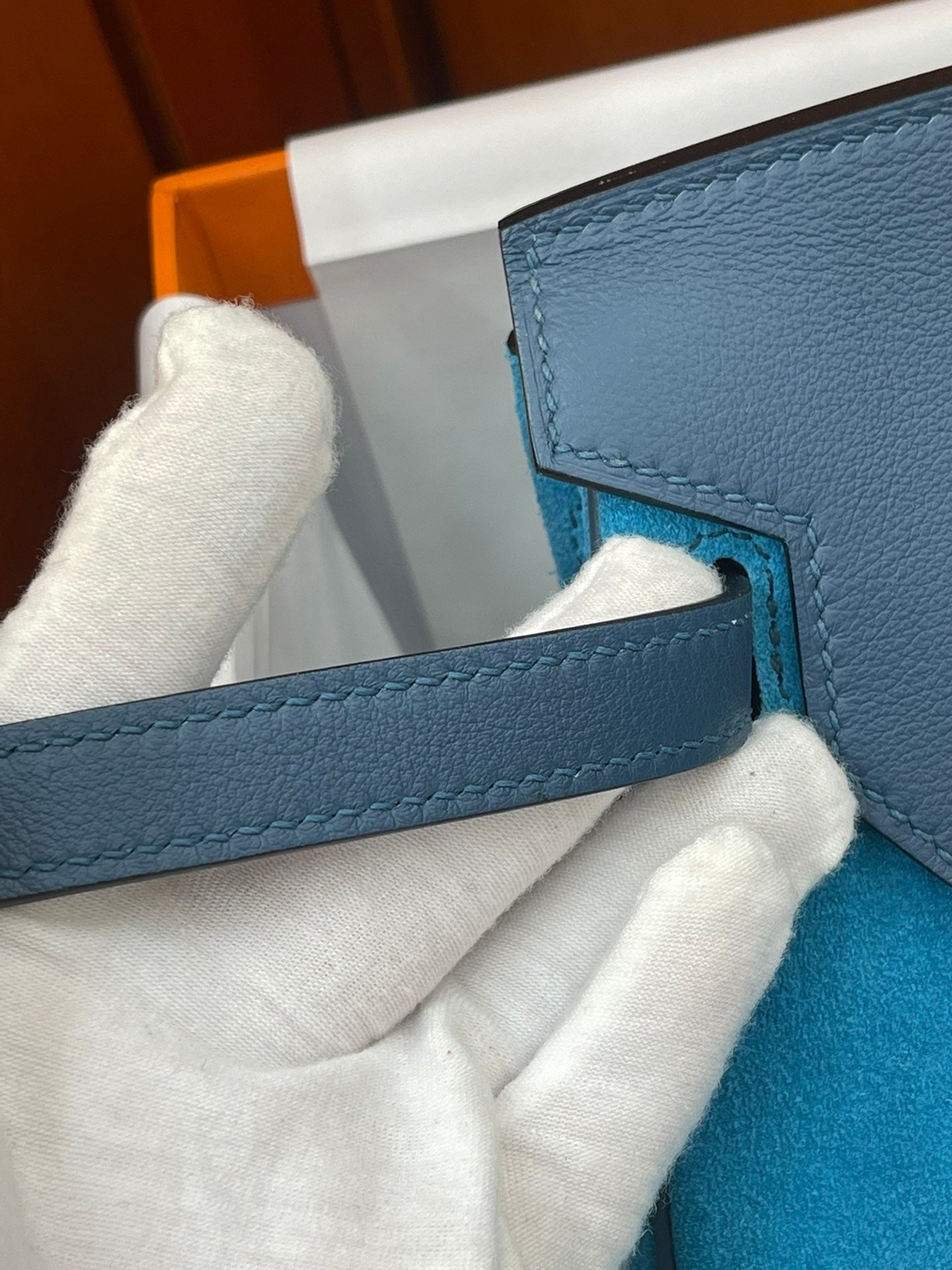 Rare Runaway Birkin 30cm Grizzly Agate Blue Suede Luxury Tote