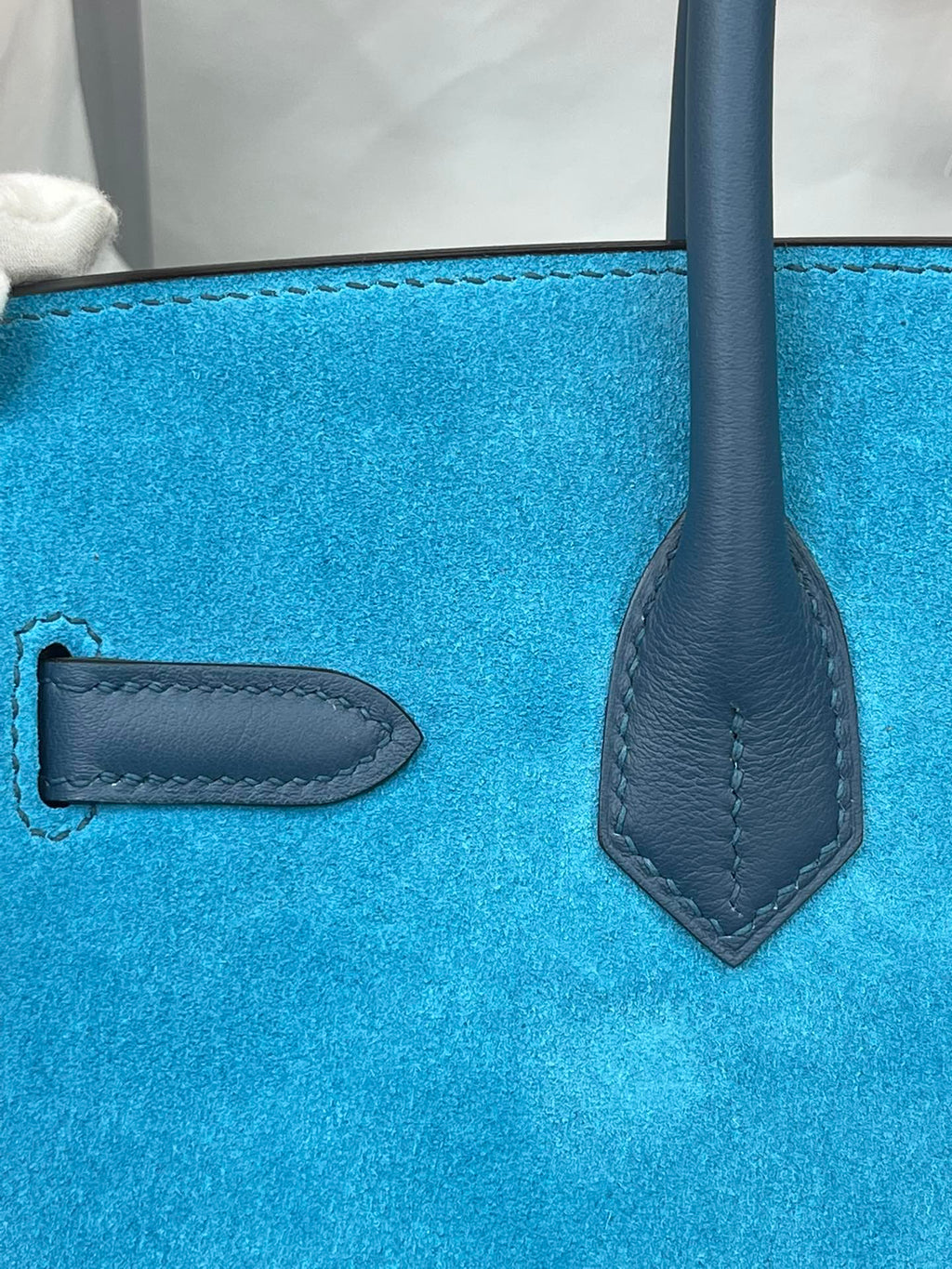 Rare Runaway Birkin 30cm Grizzly Agate Blue Suede Luxury Tote