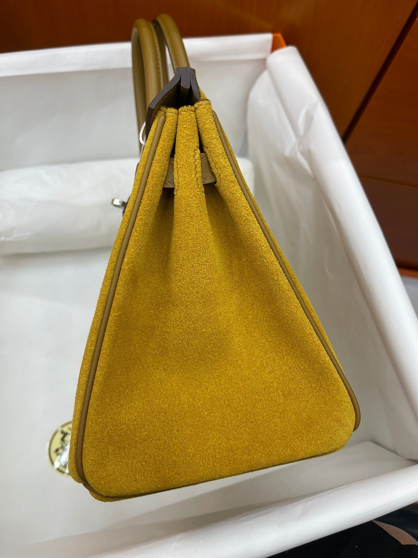 Mini Birkin 25cm Grizzly Edition in Weimaraner Beige & Suede (Silver Hardware)
