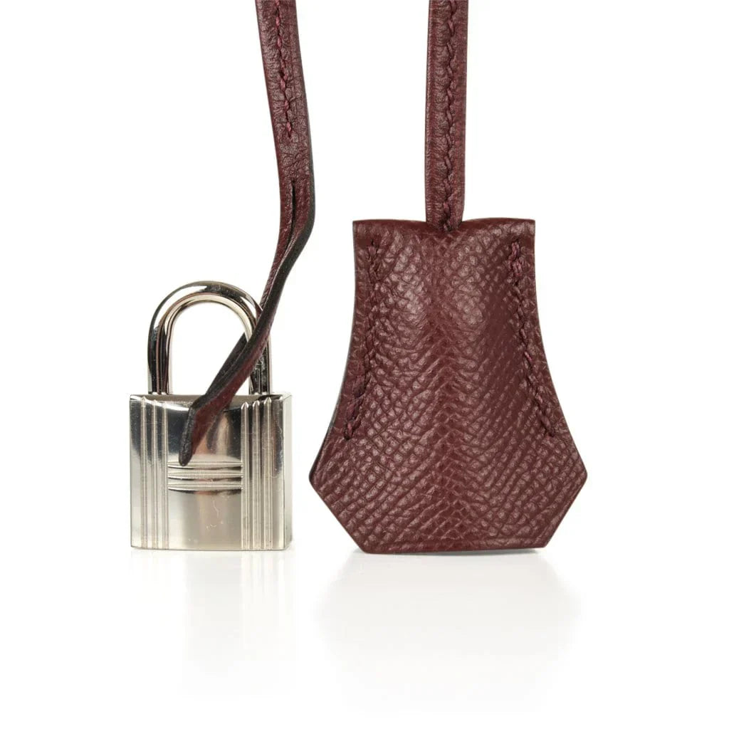 Birkin 30 Bag Bordeaux Epsom Palladium Hardware