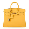 Birkin 25 Bag Jaune de Naples Novillo Gold Hardware