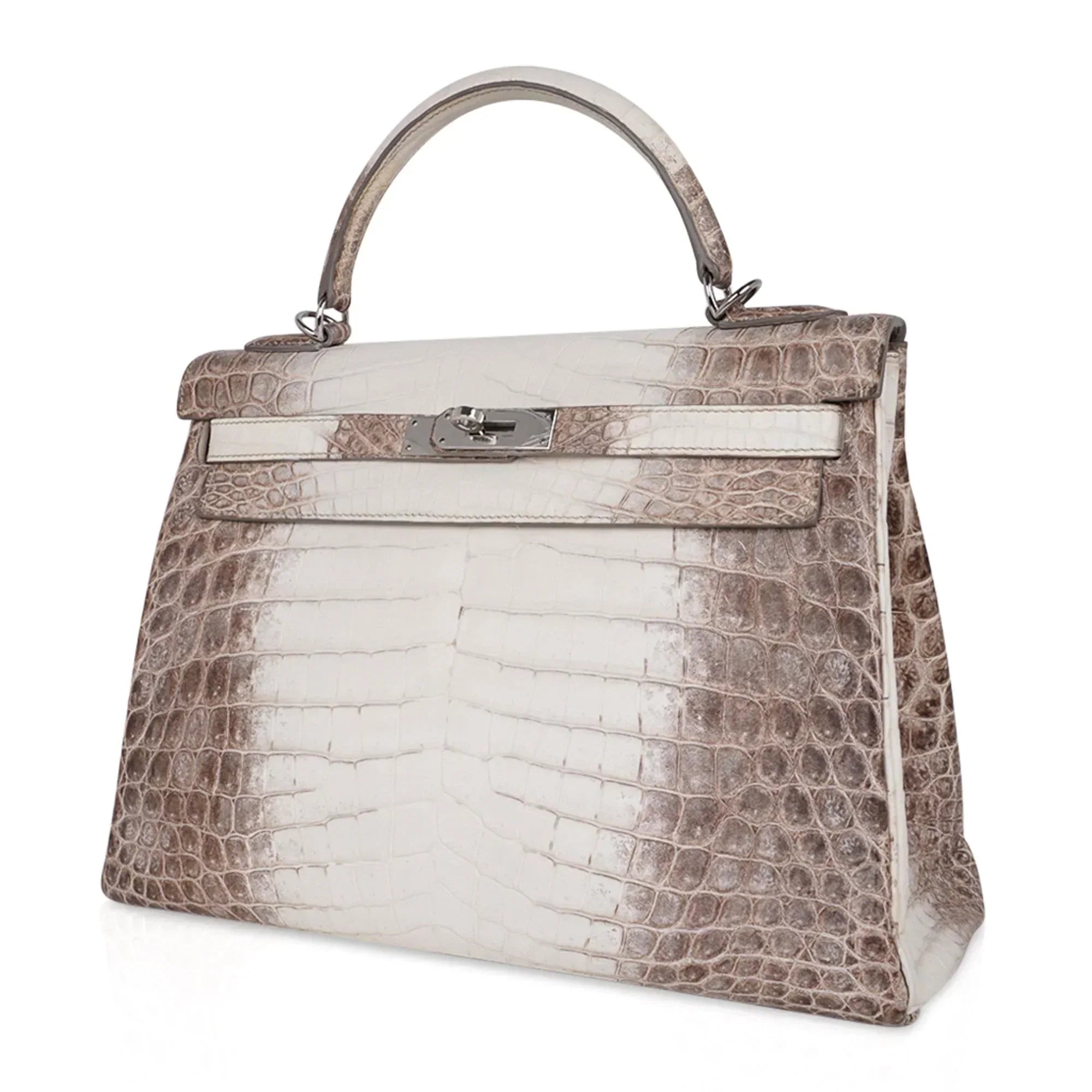 Limited Edition Kelly 32 Bag in Himalaya Crocodile with Palladium Hardware