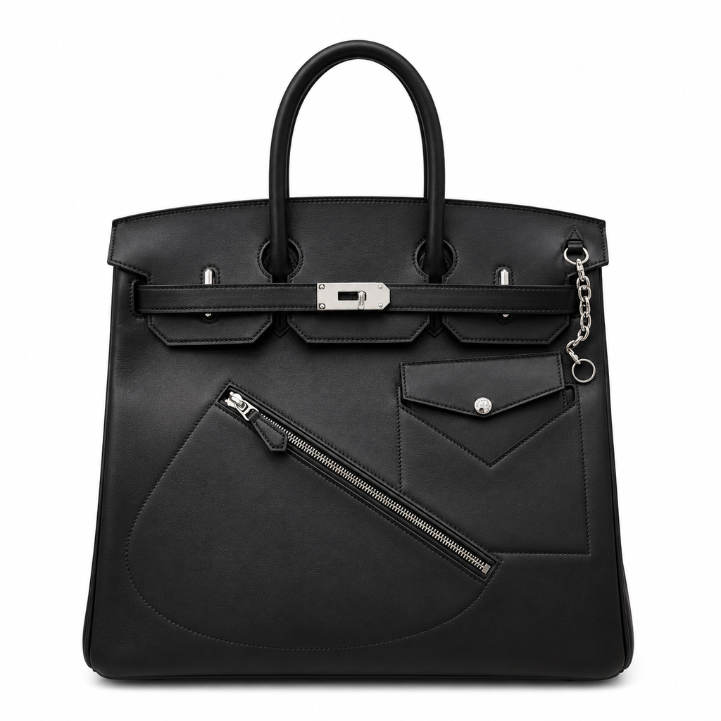 Birkin 40 Rock Sellier in Noir Swift Leather (Palladium Hardware)