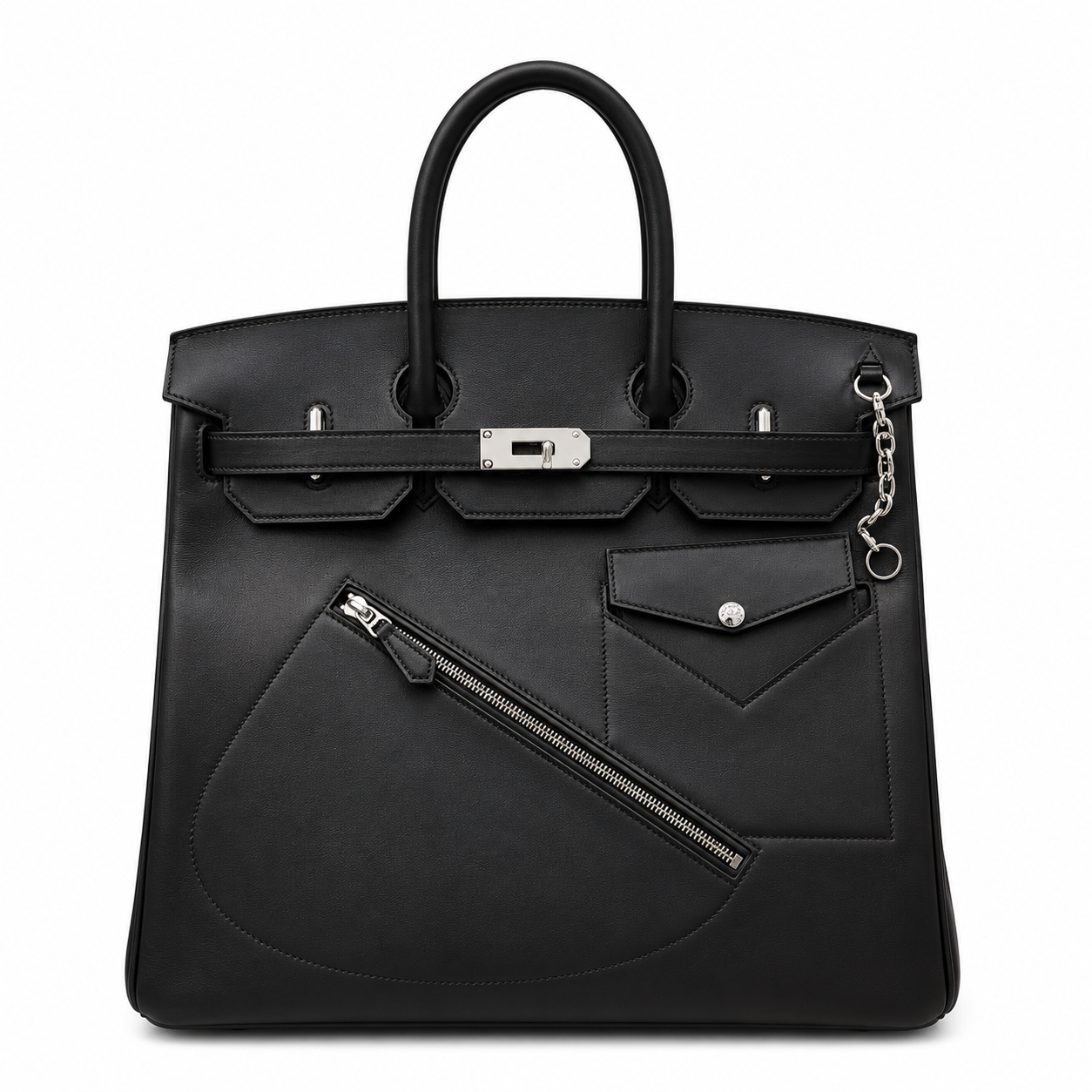 Birkin 40 Rock Sellier in Noir Swift Leather (Palladium Hardware)