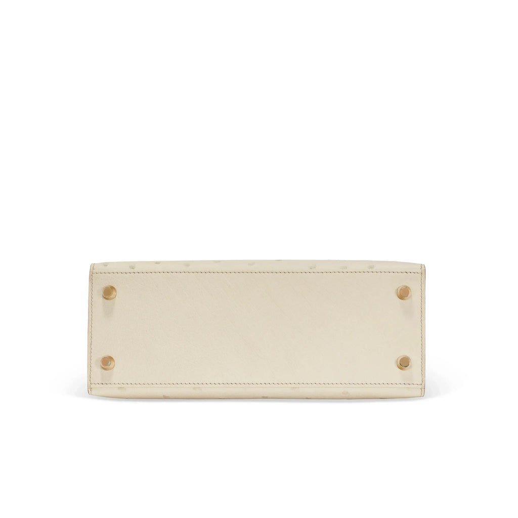 Kelly With Beton Ostrich Sellier Gold Harrdware