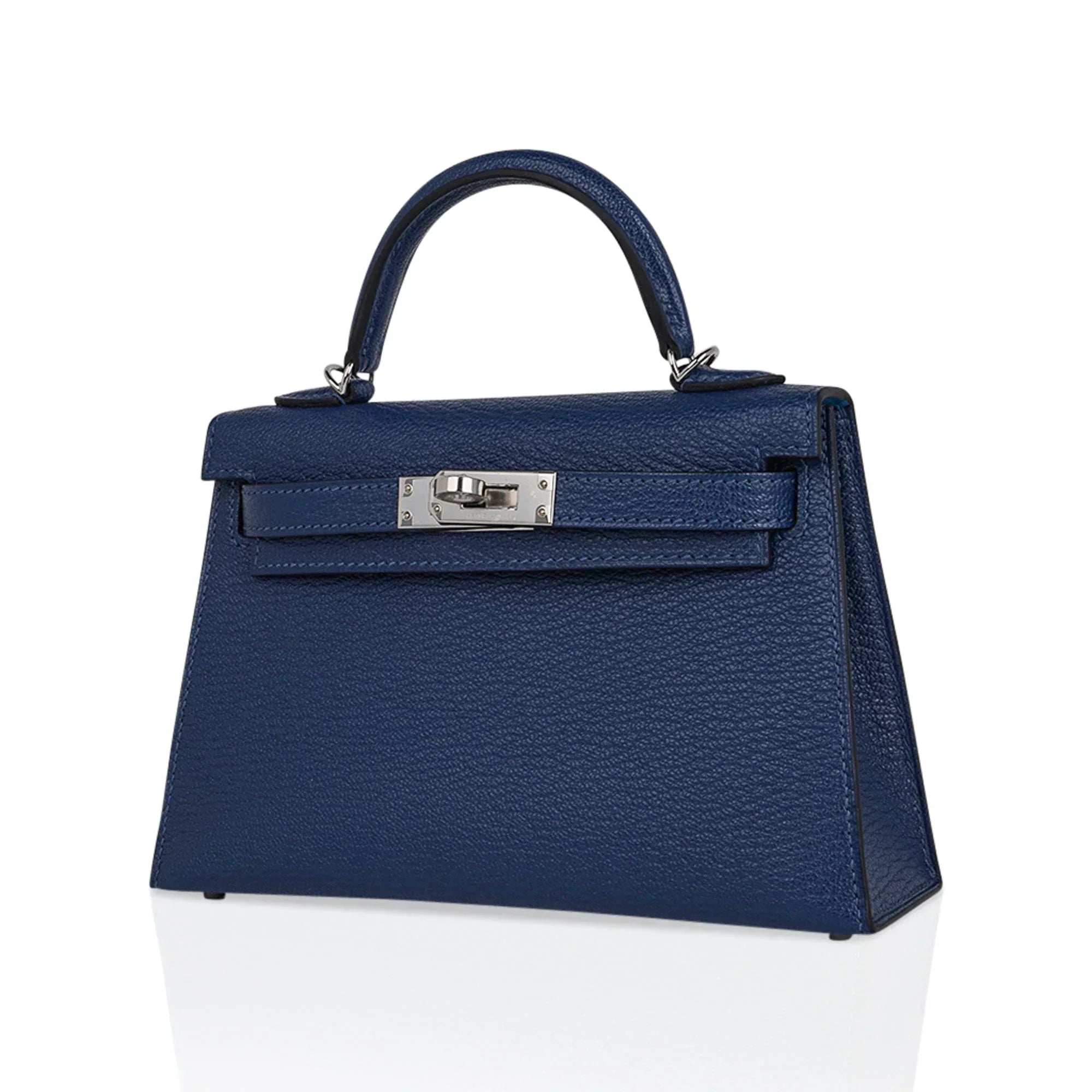 Special Order HSS Verso Mini Kelly 20 Sellier Bag Deep Bleu & Bleu Izmir Epsom Leather with Palladium Hardware