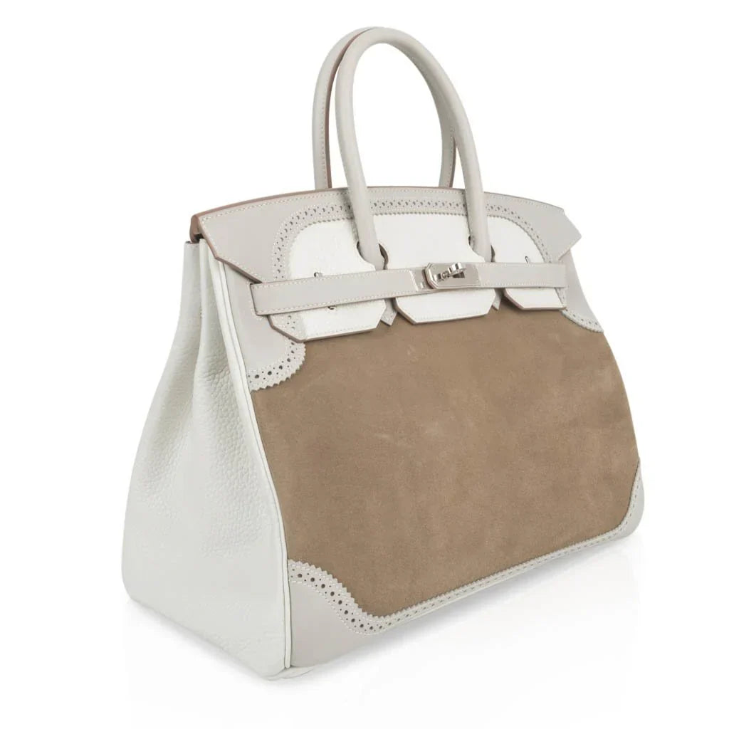 Birkin 35 Bag Grizzly Ghillies Gris Perle Gris Caillou Colour Limited Edition Rare