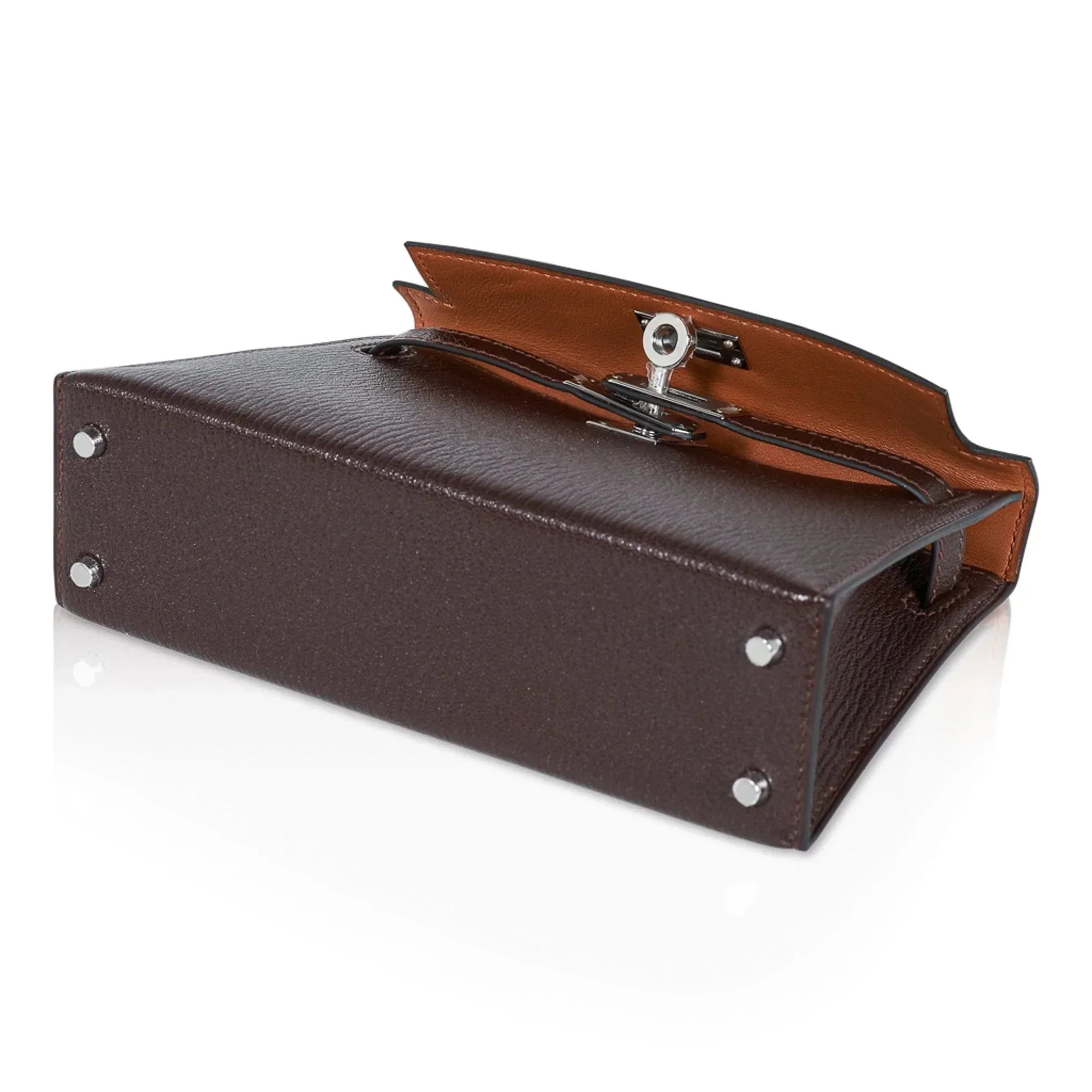 Kelly 20 Bi-Color Mini Sellier Bag Havane / Etrusque Chevre Palladium