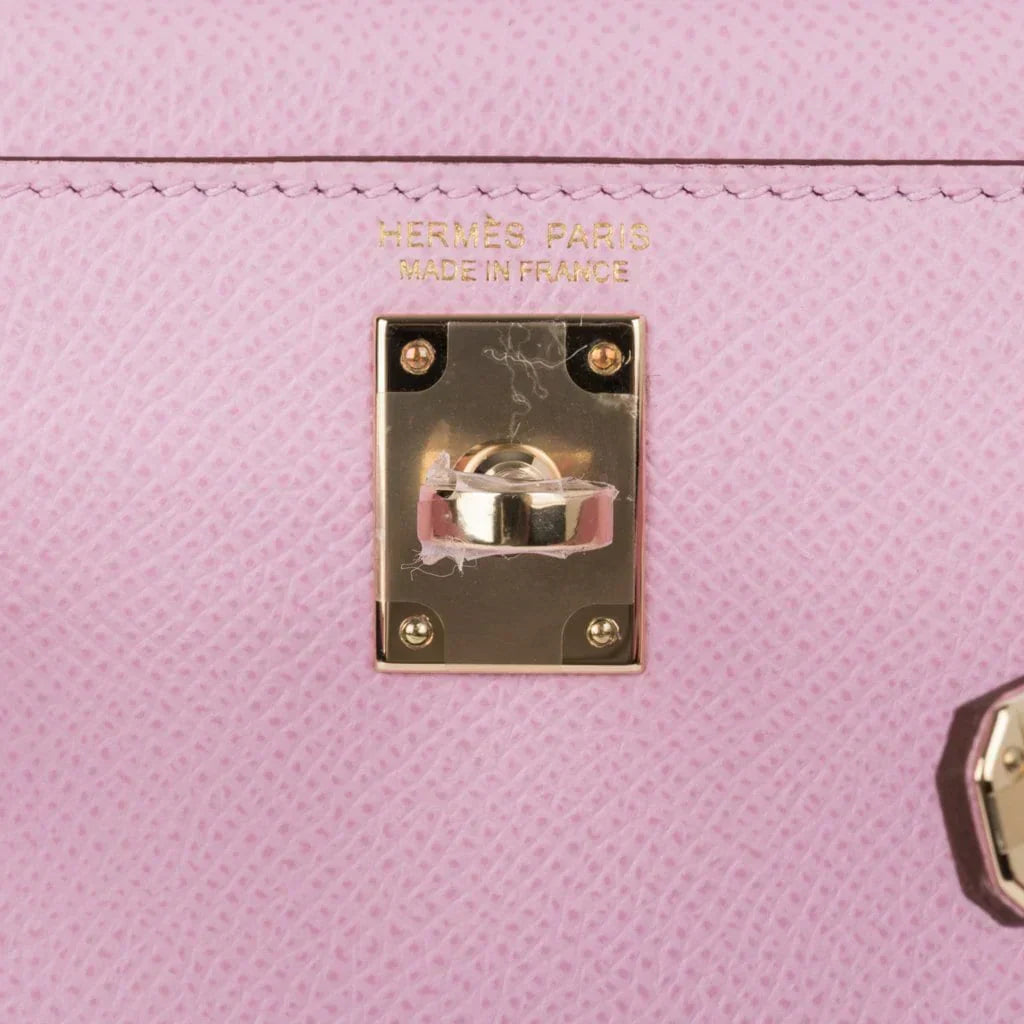 Kelly 20 Mini Sellier Bag Mauve Sylvestre Epsom Permabrass Hardware