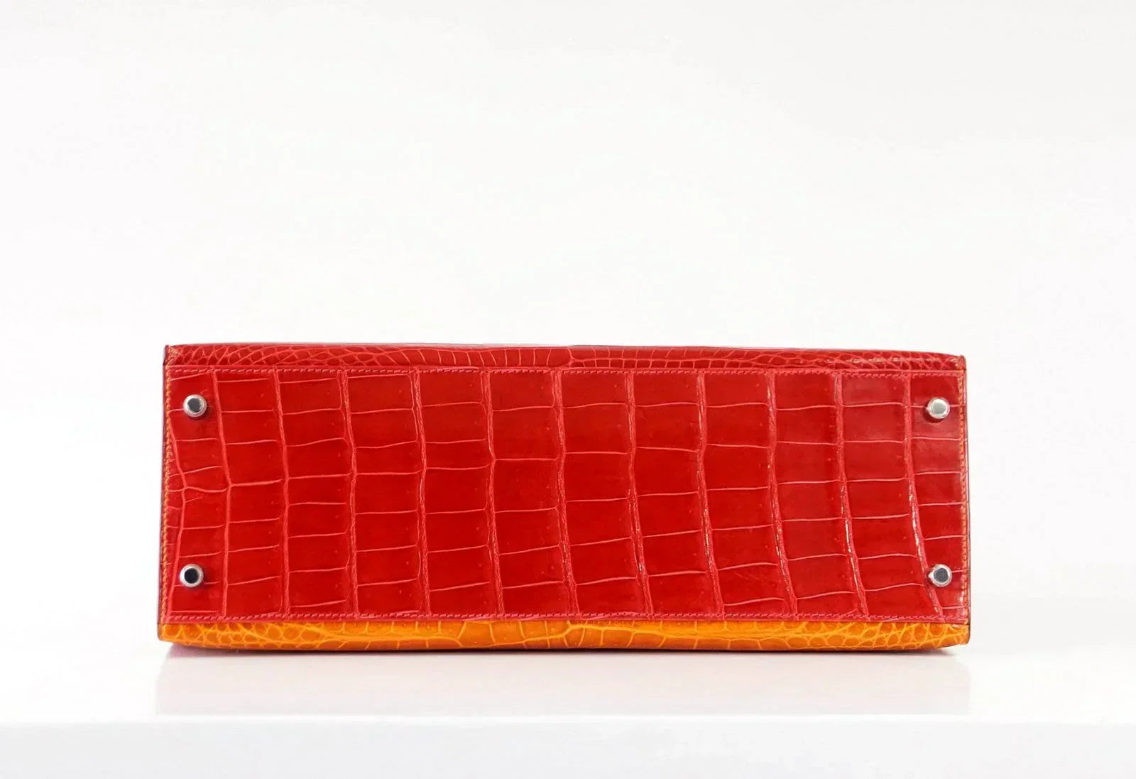 Kelly 35 Bag Tri Color Horseshoe Porosus Crocodile Palladium