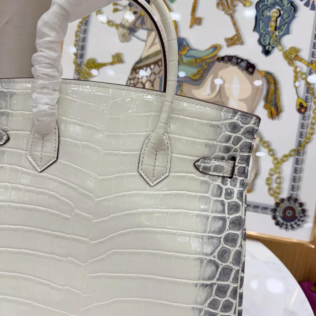 Birkin Bag Crocodile-Grain Cowhide Leather Gold Hardware