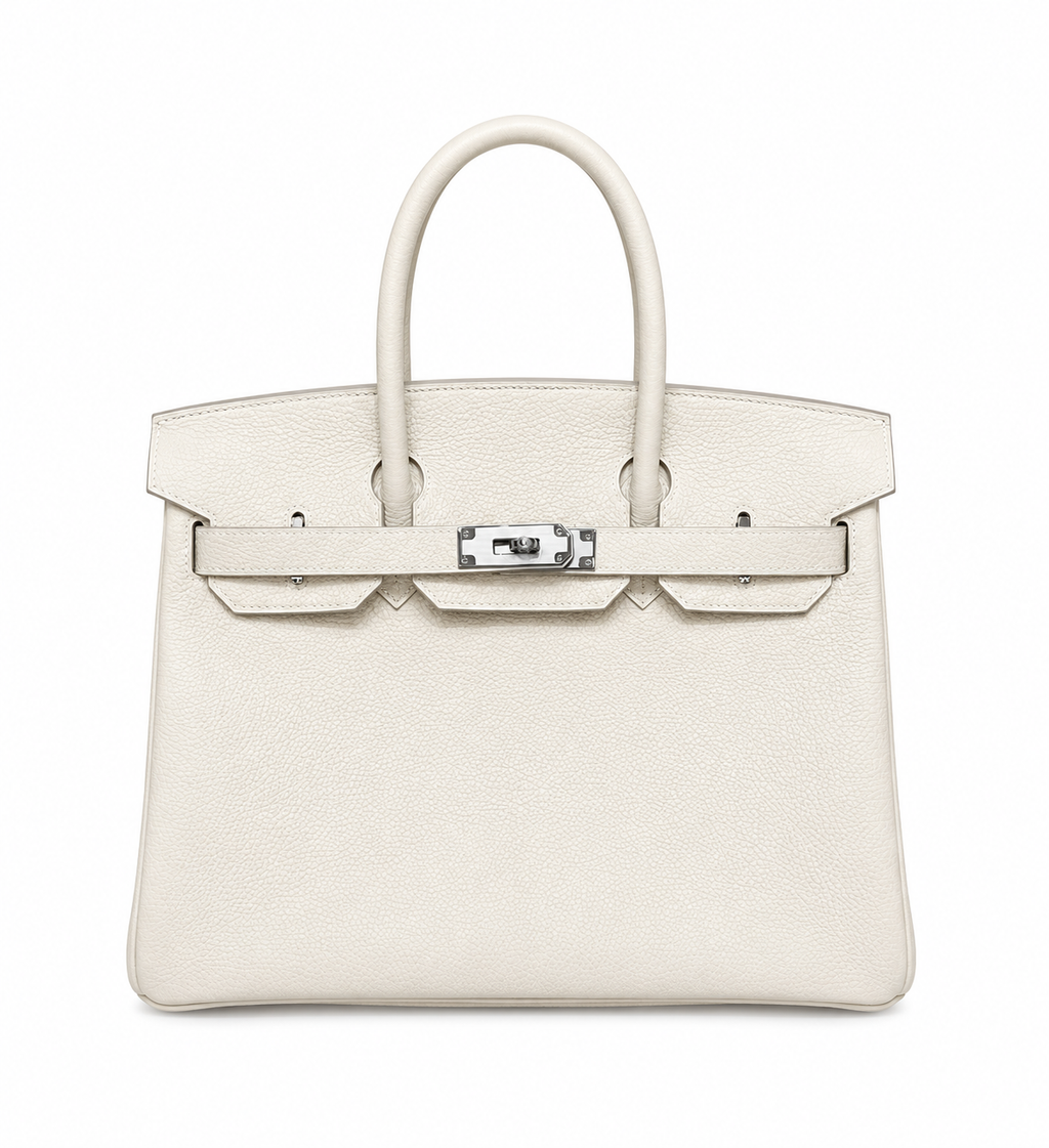 Birkin 30 Retourne in Craie Togo Leather (Palladium Hardware)