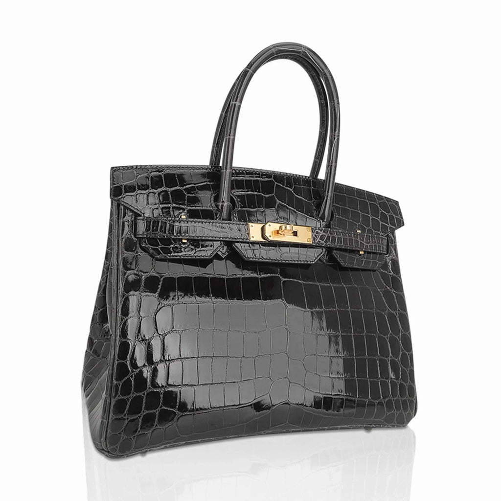 Birkin Bag, Crocodile-Grain Top-Grain Cowhide Leather, In-Seam Gold Hardware